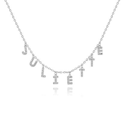 Name Necklace with Stone-Studded Letters