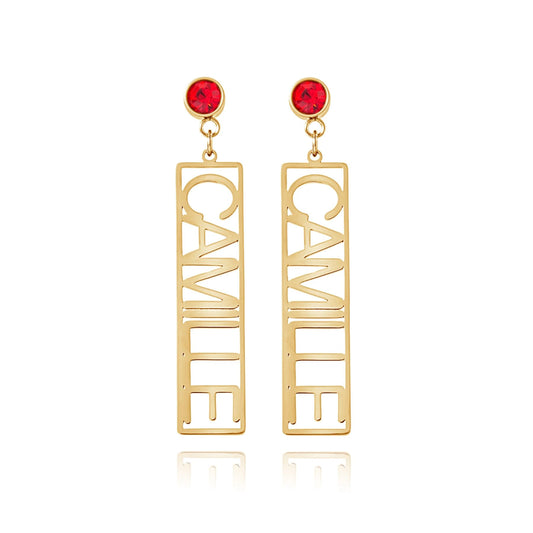 Personalized Text Dangle Earrings