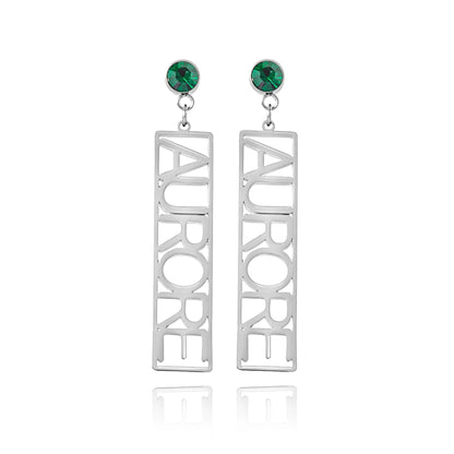 Personalized Text Dangle Earrings