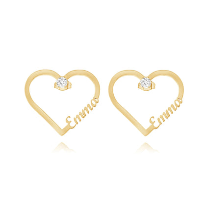 Heart & Crystal Earrings