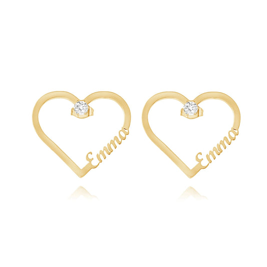 Heart & Crystal Earrings