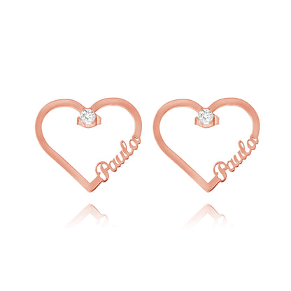Heart & Crystal Earrings