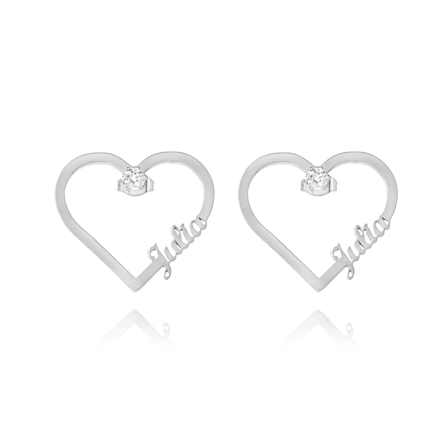 Heart & Crystal Earrings