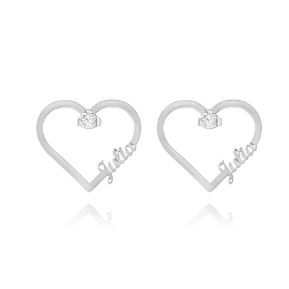 Heart & Crystal Earrings