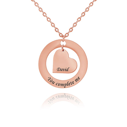 Ciondolo Circolare con Cuore Personalizzato