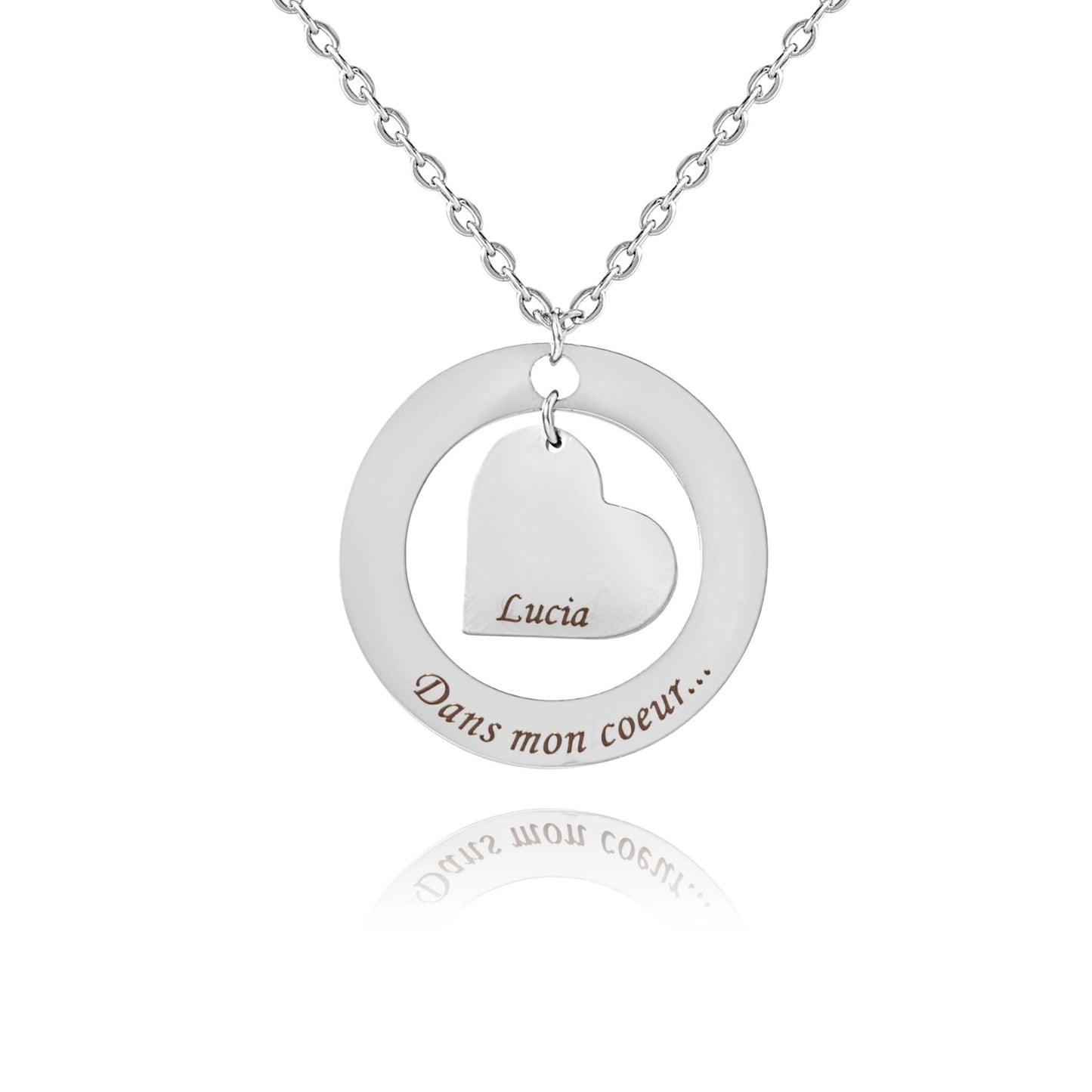 Ciondolo Circolare con Cuore Personalizzato