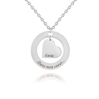 Ciondolo Circolare con Cuore Personalizzato