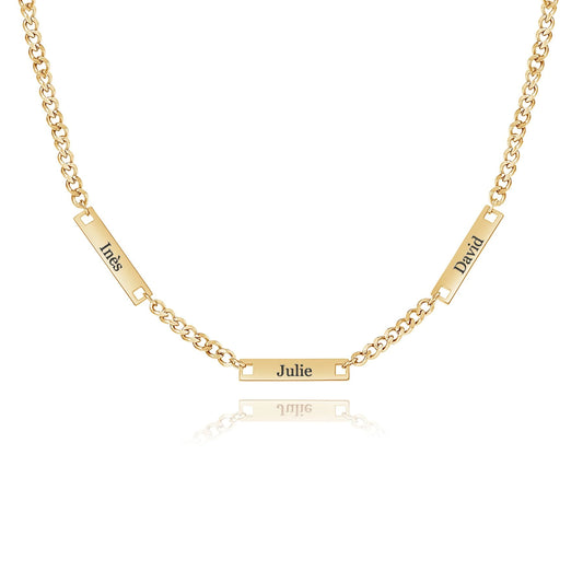 Personalized Multiple Name Plate Necklace