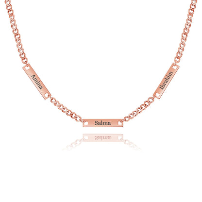 Personalized Multiple Name Plate Necklace