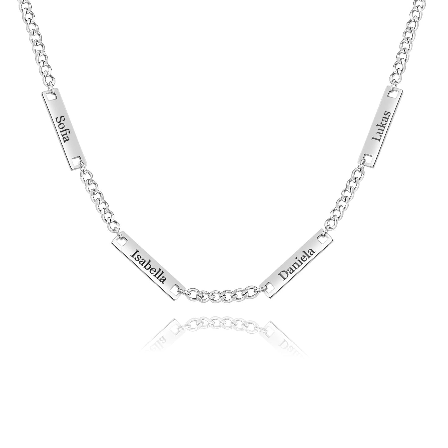 Personalized Multiple Name Plate Necklace
