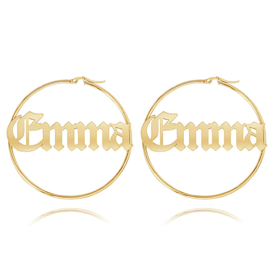 Personalized Gothic Hoop Earrings