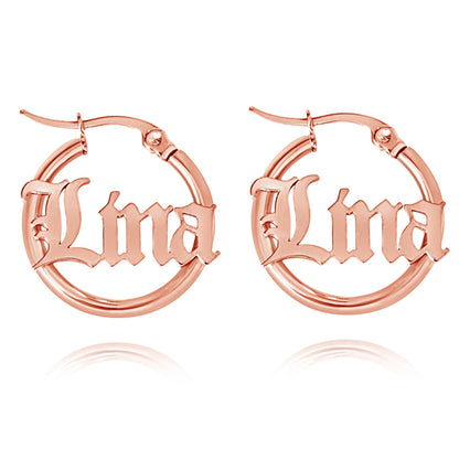 Personalized Gothic Hoop Earrings