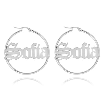 Personalized Gothic Hoop Earrings