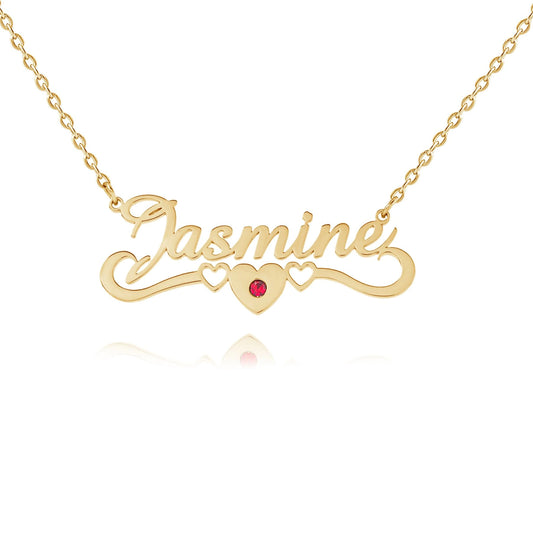 Personalized Heart Crown Name Necklace