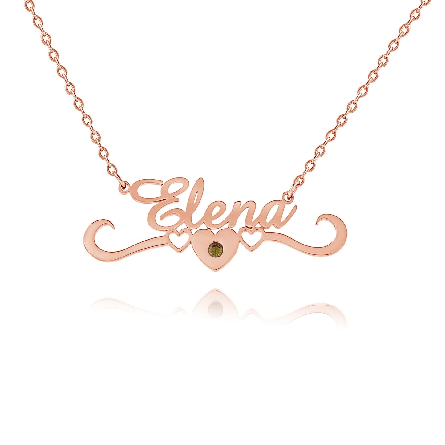 Personalized Heart Crown Name Necklace