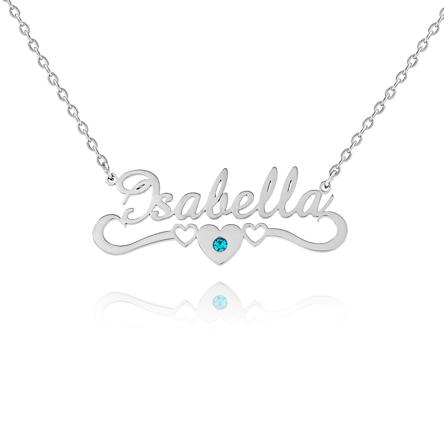 Personalized Heart Crown Name Necklace