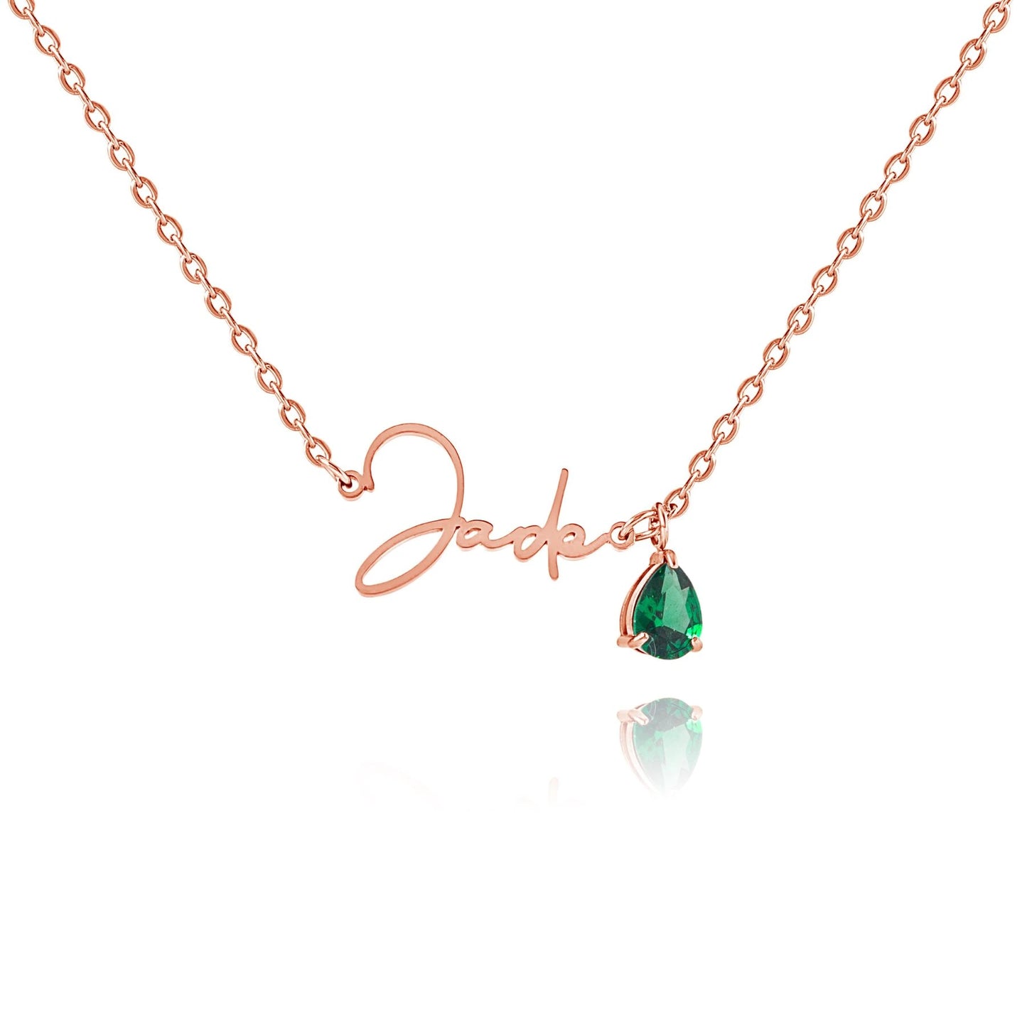 Collana Verticale con Nome e Pietra di Nascita Personalizzata
