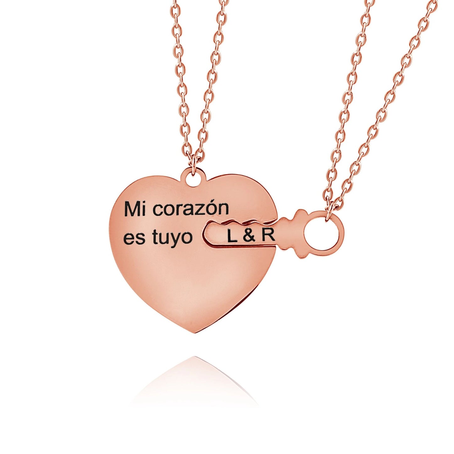 Personalized Heart & Key Pendant