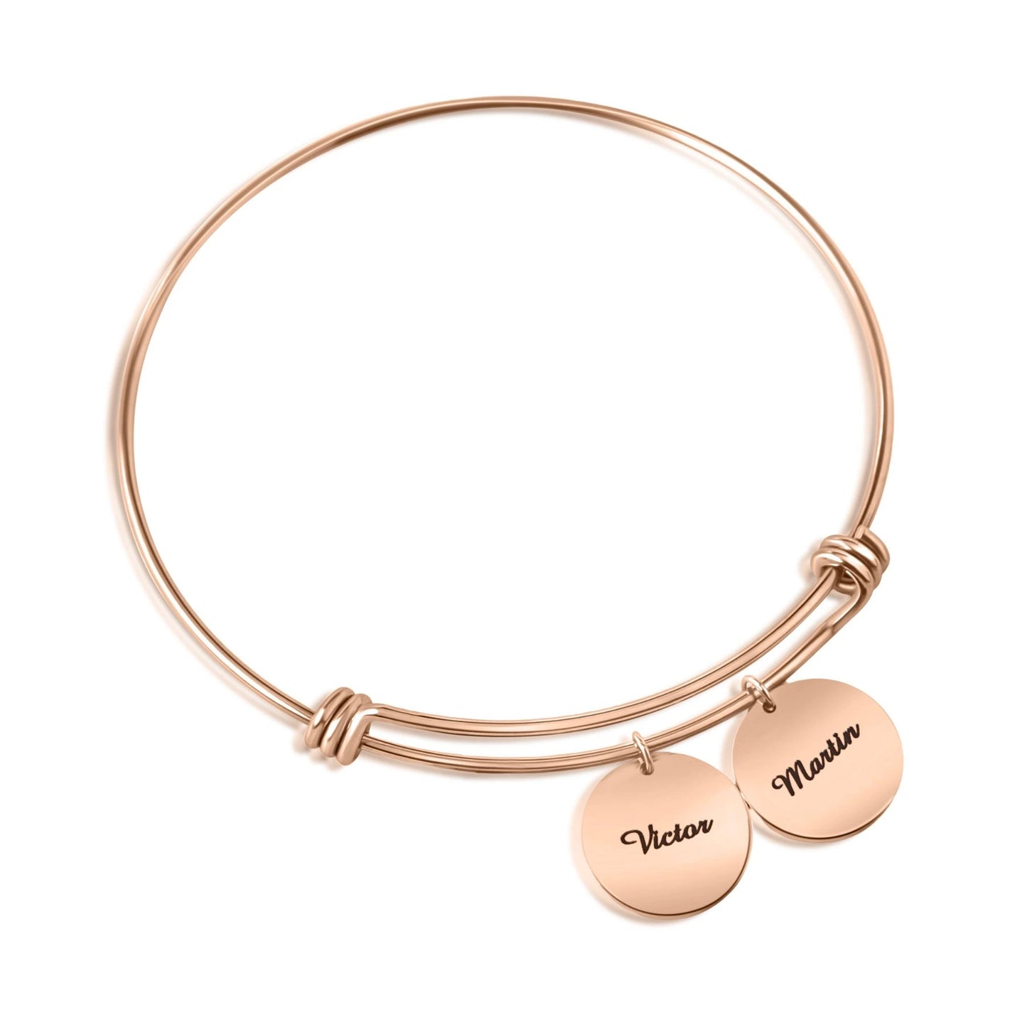 Personalized Bangle with 2–4 Engraved Charms