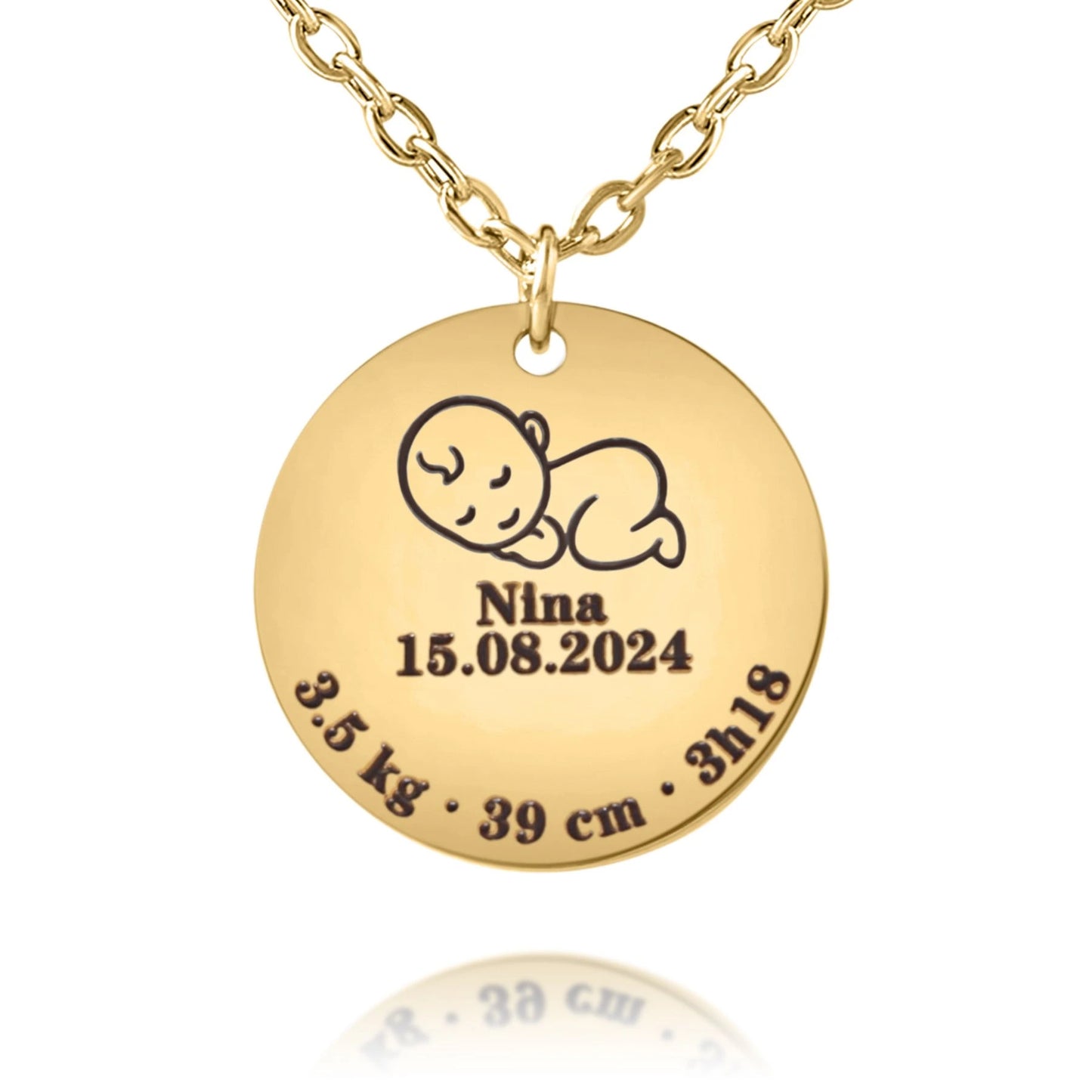 Personalized Baby Birth Details Necklace