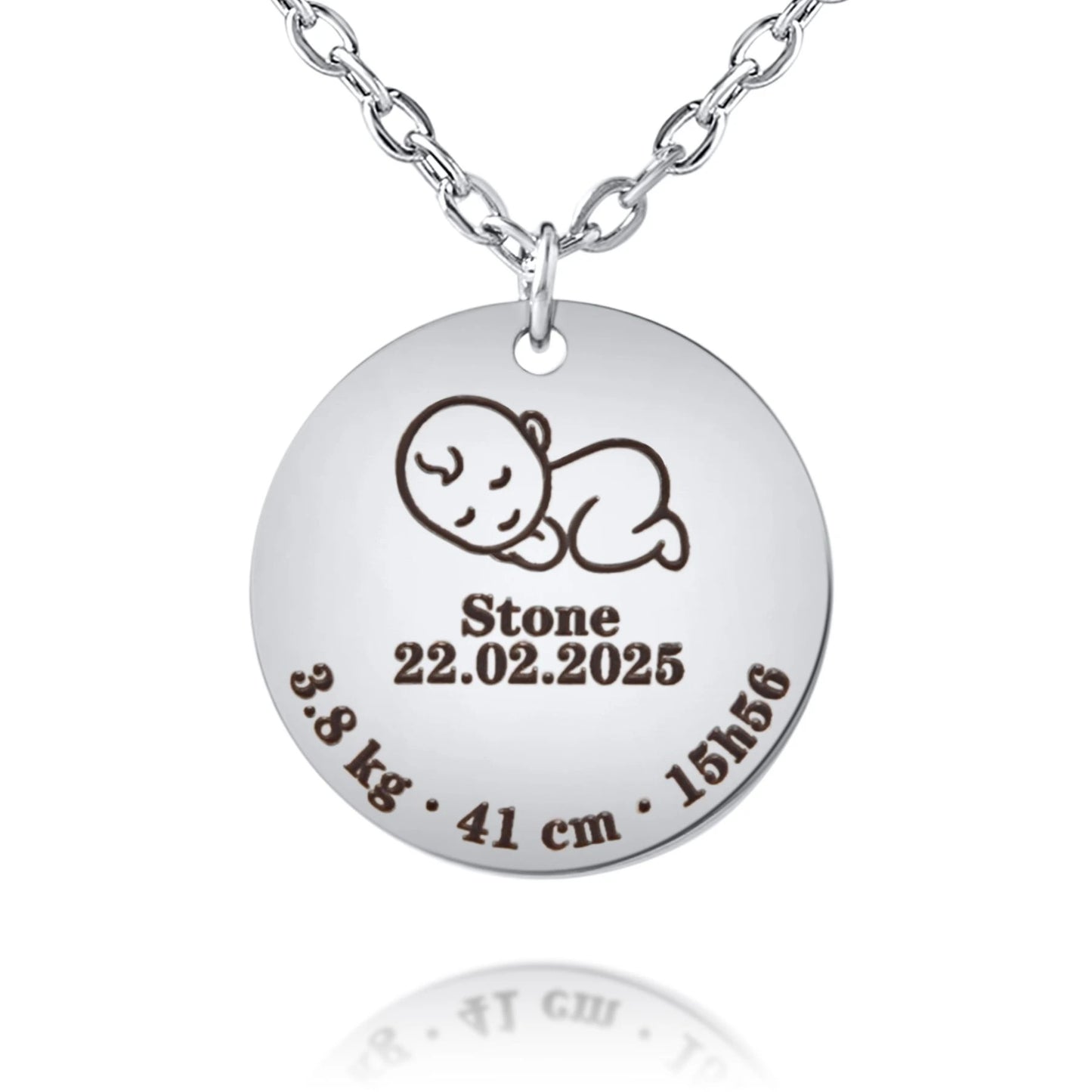 Personalized Baby Birth Details Necklace