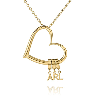 Collar Corazón Abierto con 1–4 Iniciales Personalizado