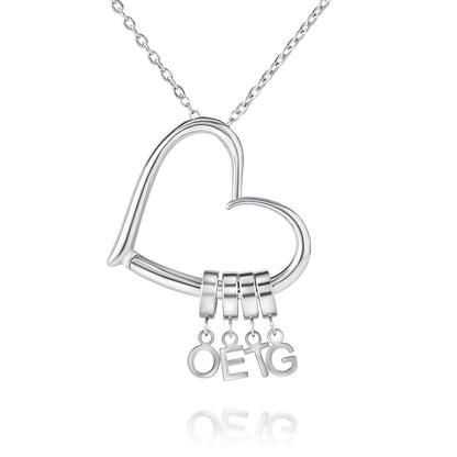 Collar Corazón Abierto con 1–4 Iniciales Personalizado