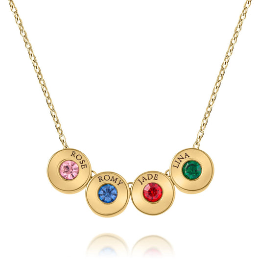 Personalized Beaded Necklace with Names & Birthstones