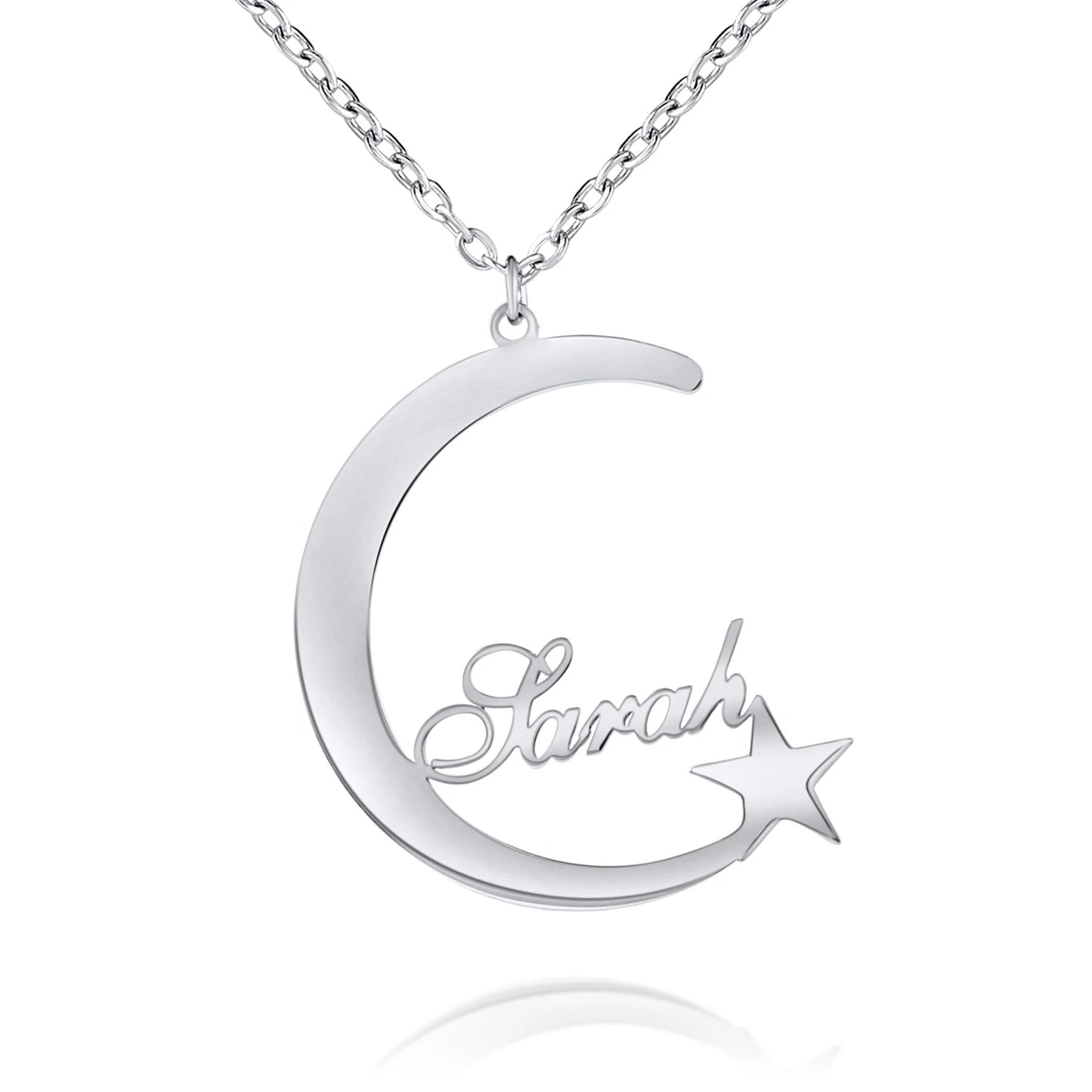 Personalized Moon & Star Necklace