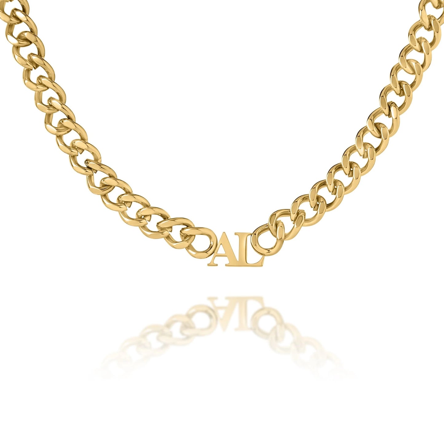 Collier Maille Gourmette avec Initiales Personnalisées