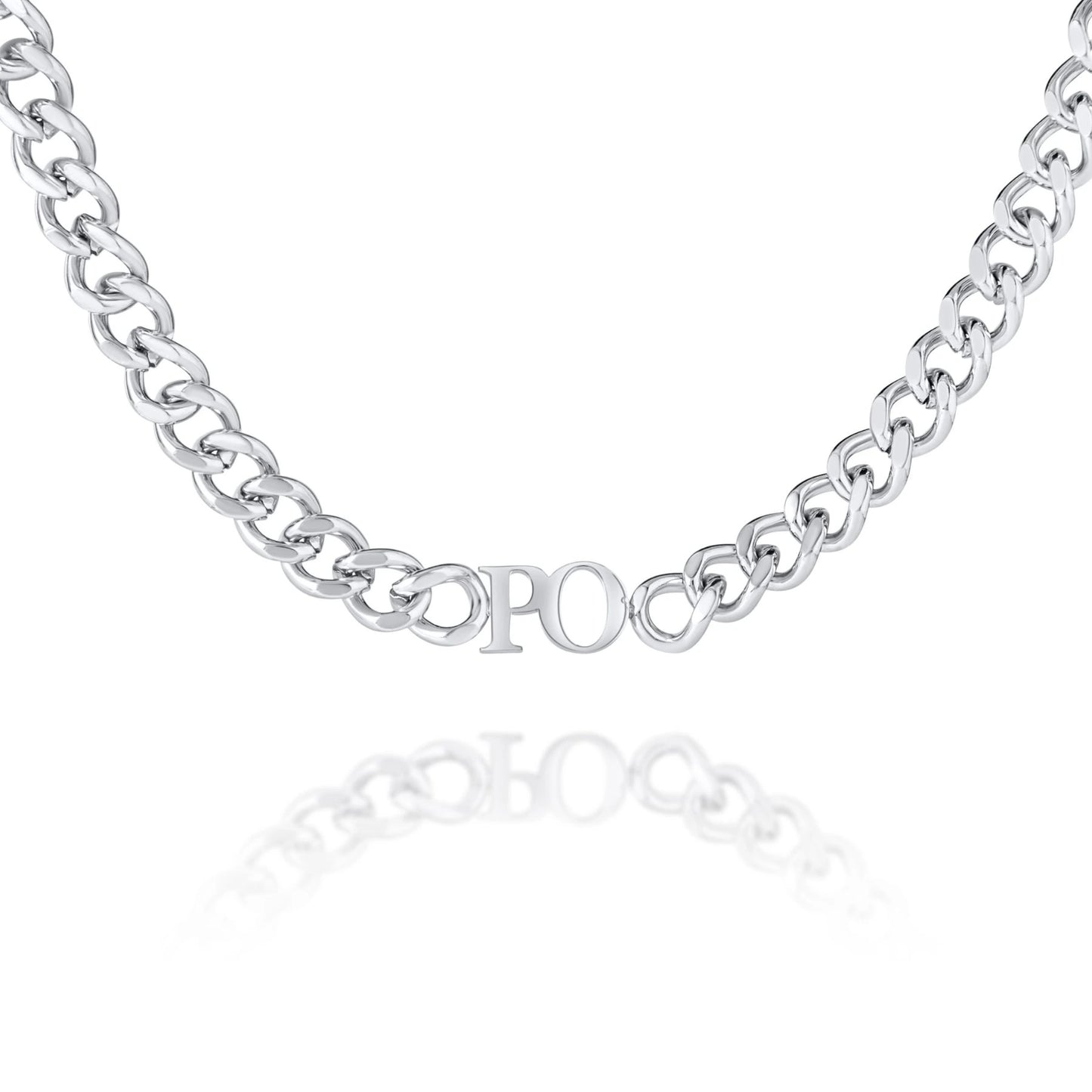 Collier Maille Gourmette avec Initiales Personnalisées