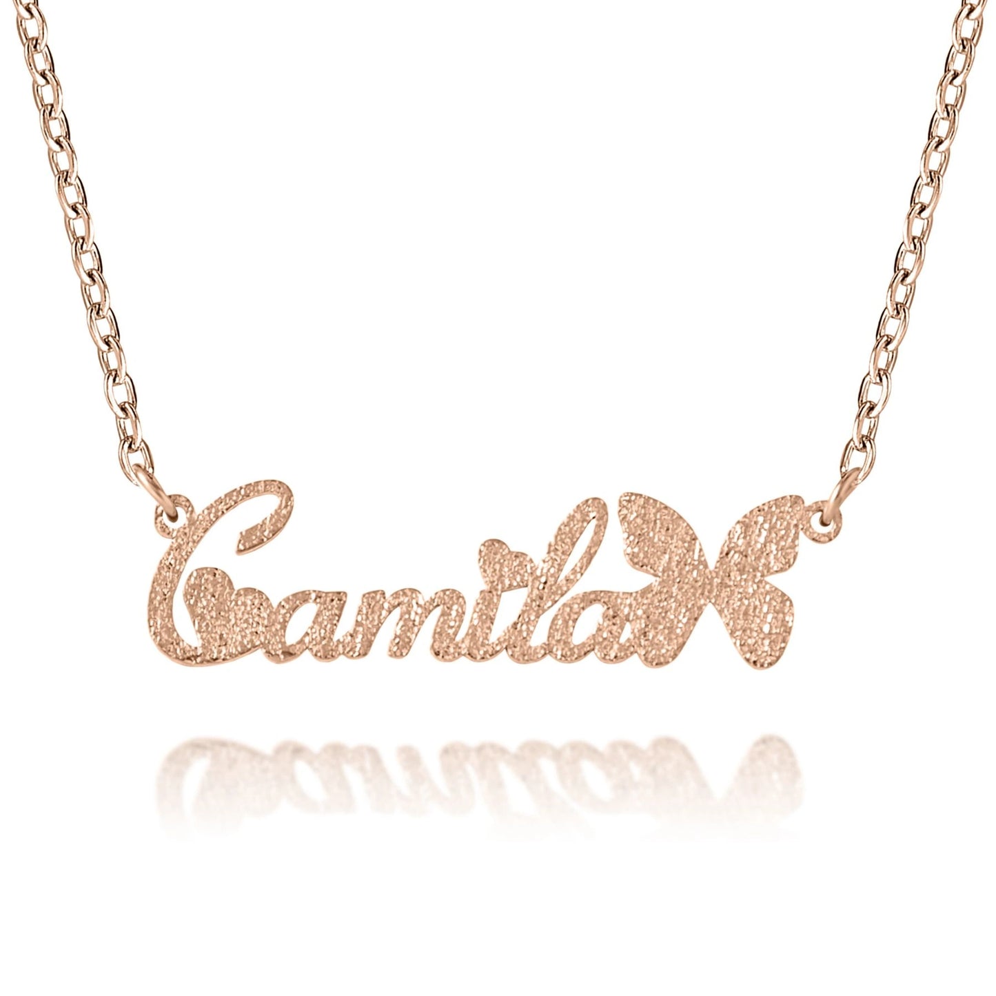 Naamketting met Vlinder Lettertype & Glitter Effect Gepersonaliseerd