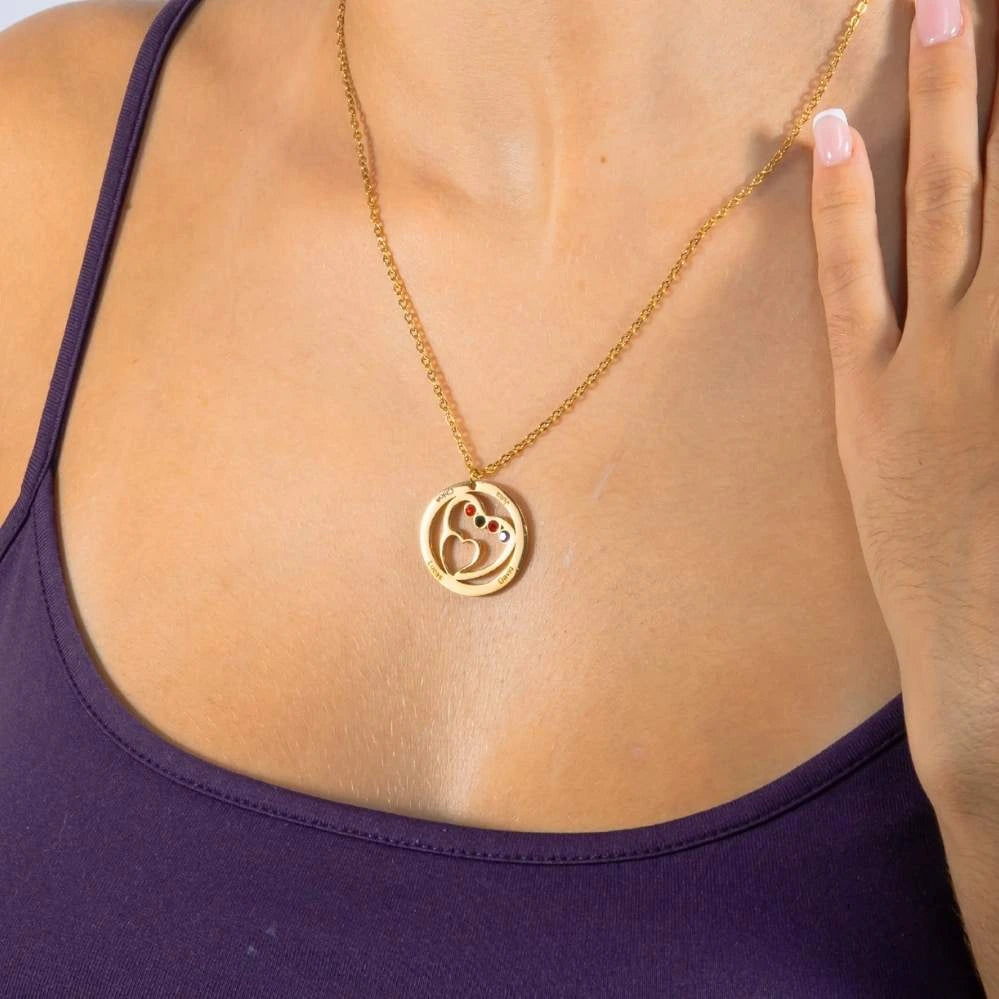 Collier Arbre de Vie Personnalisé avec Pierres de Naissance