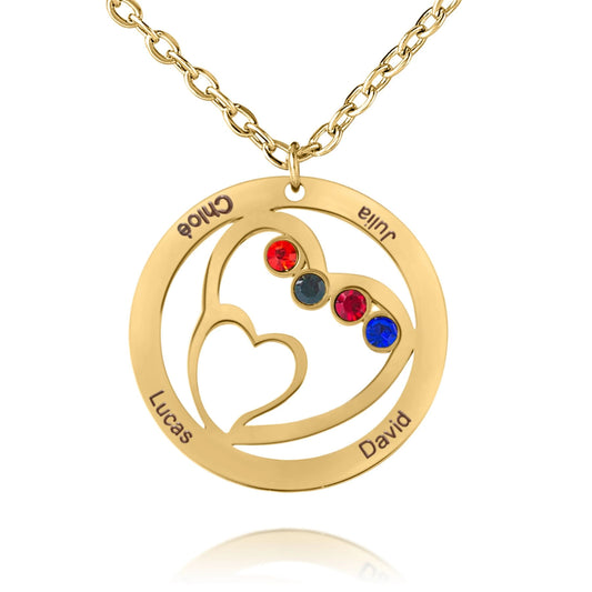 Personalized Tree of Life Necklace with Birthstones