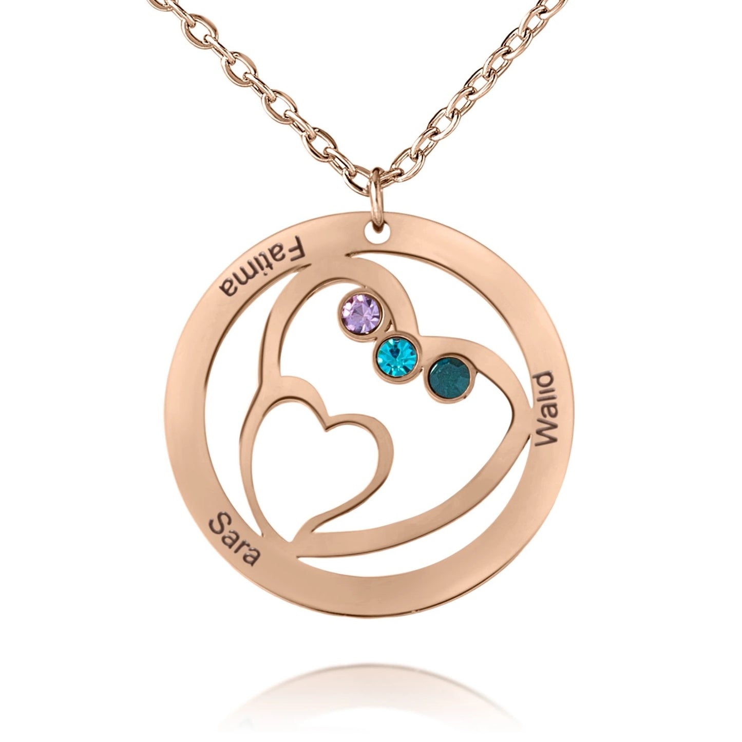 Personalized Tree of Life Necklace with Birthstones