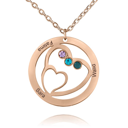 Personalized Tree of Life Necklace with Birthstones