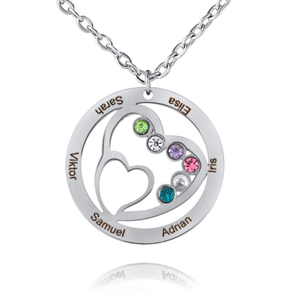 Personalized Tree of Life Necklace with Birthstones