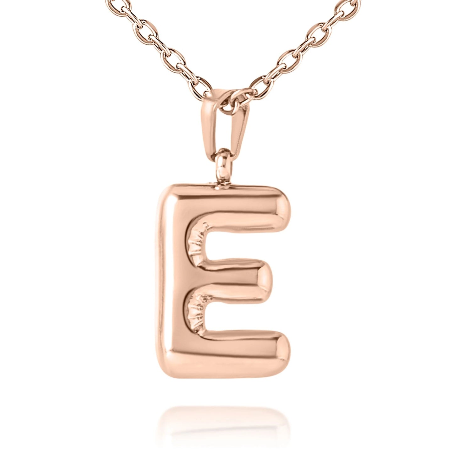 Personalized Bubble Initial Necklace with Beaded Chain