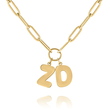 Personalized Soft Letters Necklace with Curb Chain