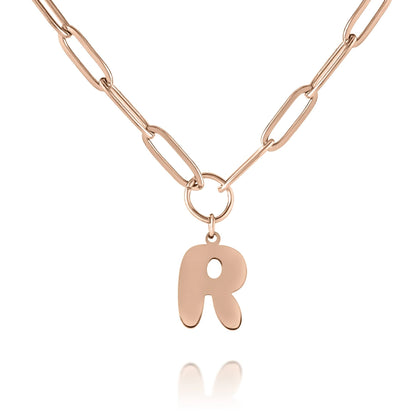 Personalized Soft Letters Necklace with Curb Chain