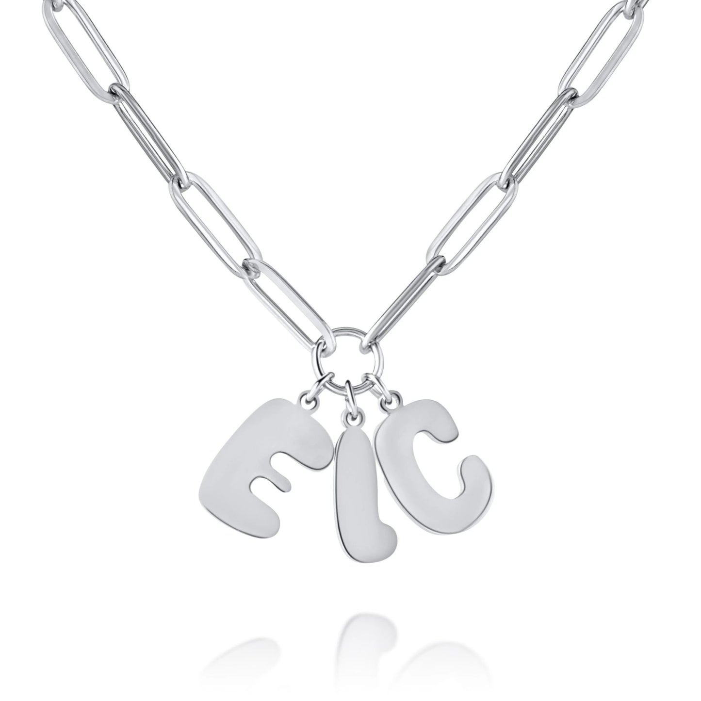 Personalized Soft Letters Necklace with Curb Chain