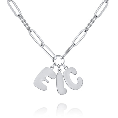 Personalized Soft Letters Necklace with Curb Chain