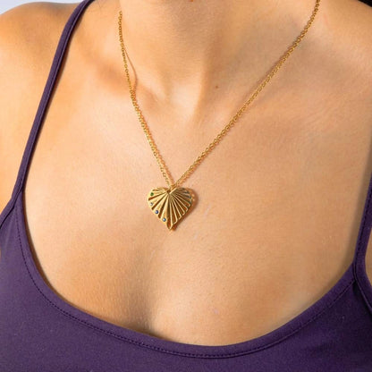 Collier Cœur Rayonnant avec Prénoms Gravés et Pierres de Naissance