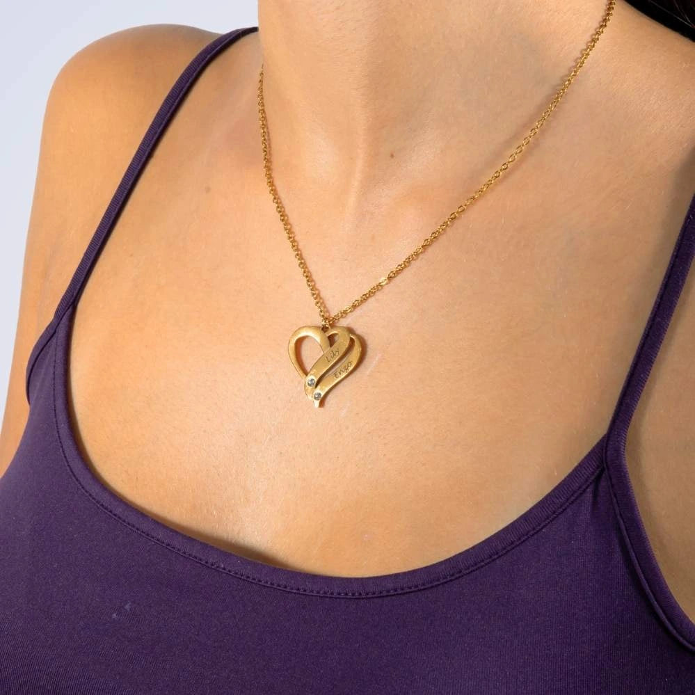 Coffret Chance Éternelle & Collier Cœur Entrelacé Personnalisé avec Pierres en Cristal