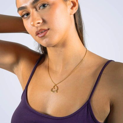 Collier Cœur Ouvert avec Prénoms Gravés et Cristaux Scintillants