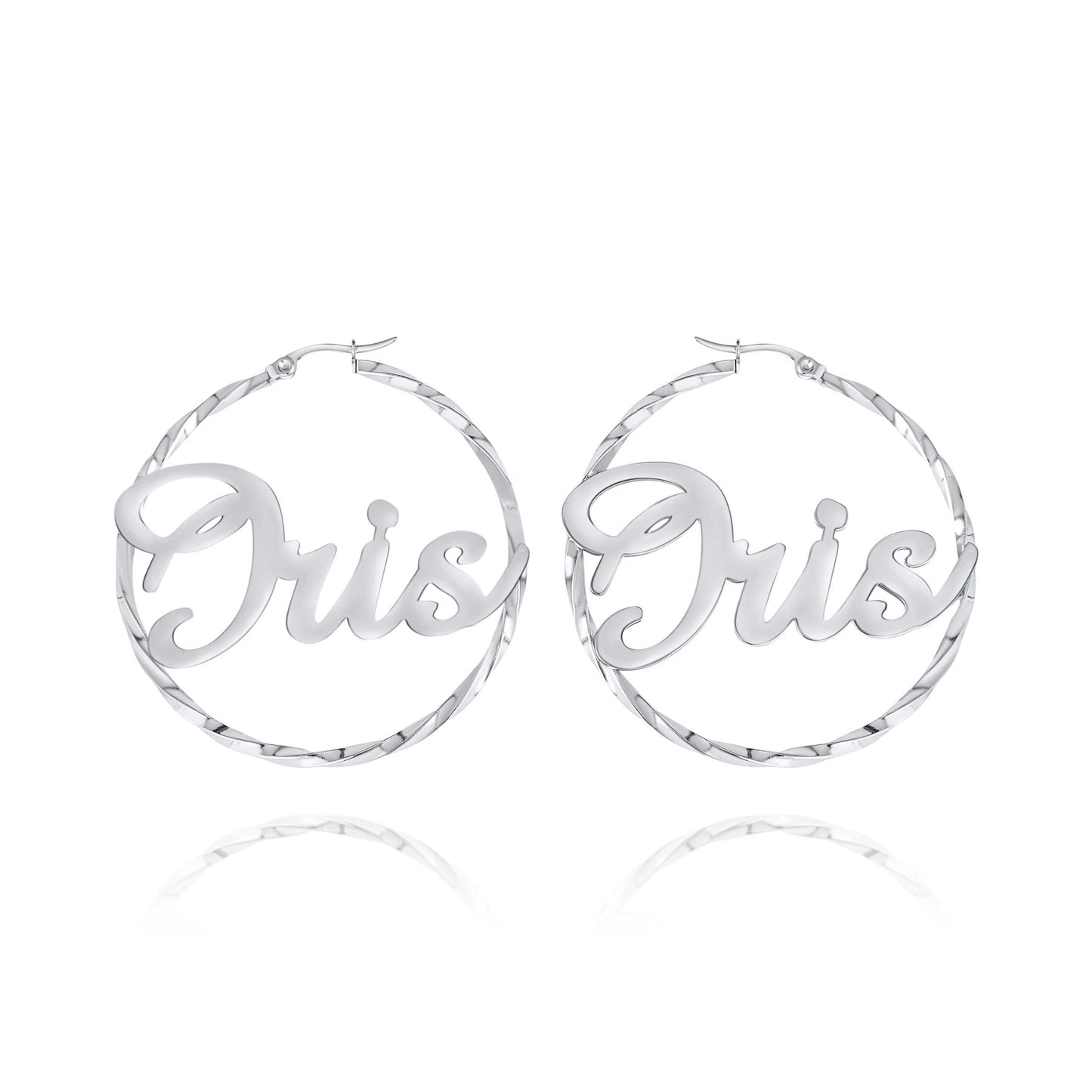 Personalized Name Hoop Earrings – Twisted Design
