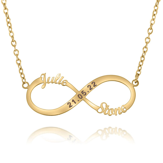 Personalized Infinity Necklace with 3 Inscriptions