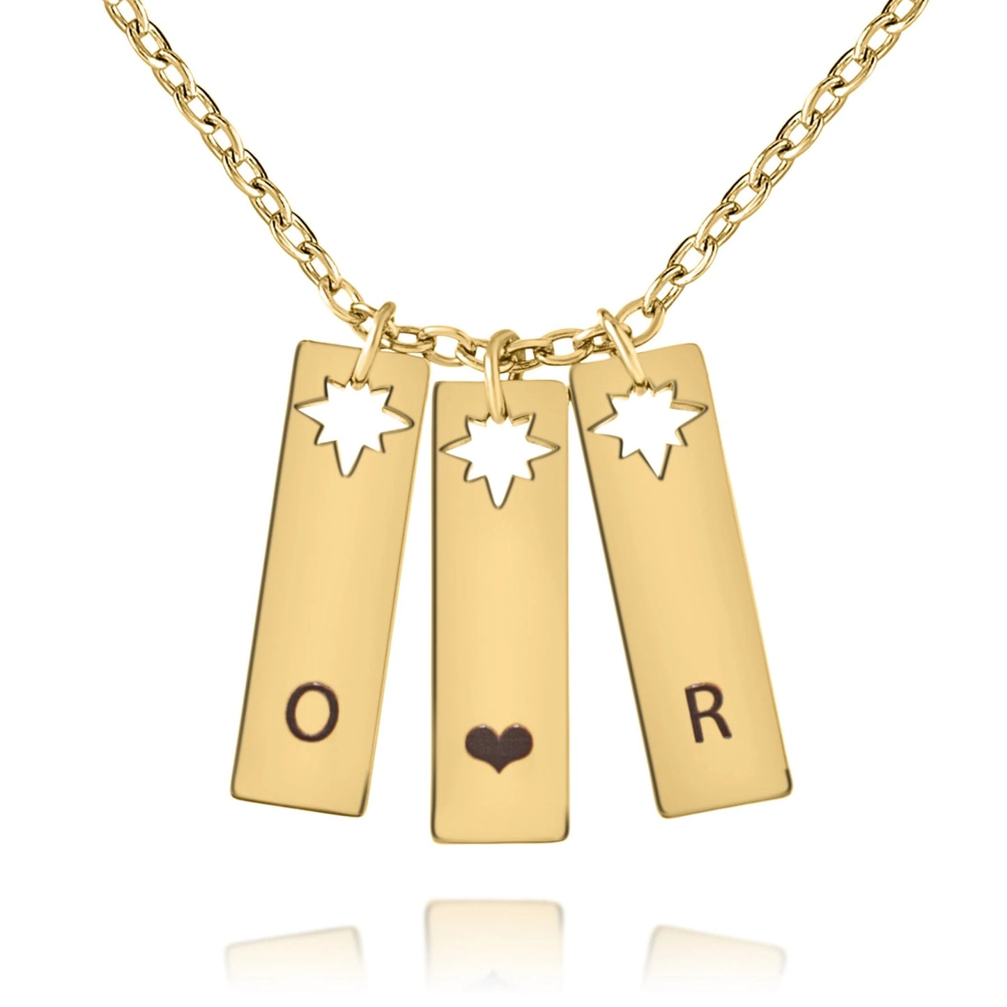 Personalized Initial Necklace with Star Cutout