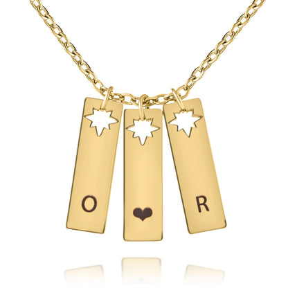 Personalized Initial Necklace with Star Cutout