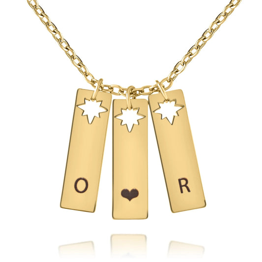 Personalized Initial Necklace with Star Cutout